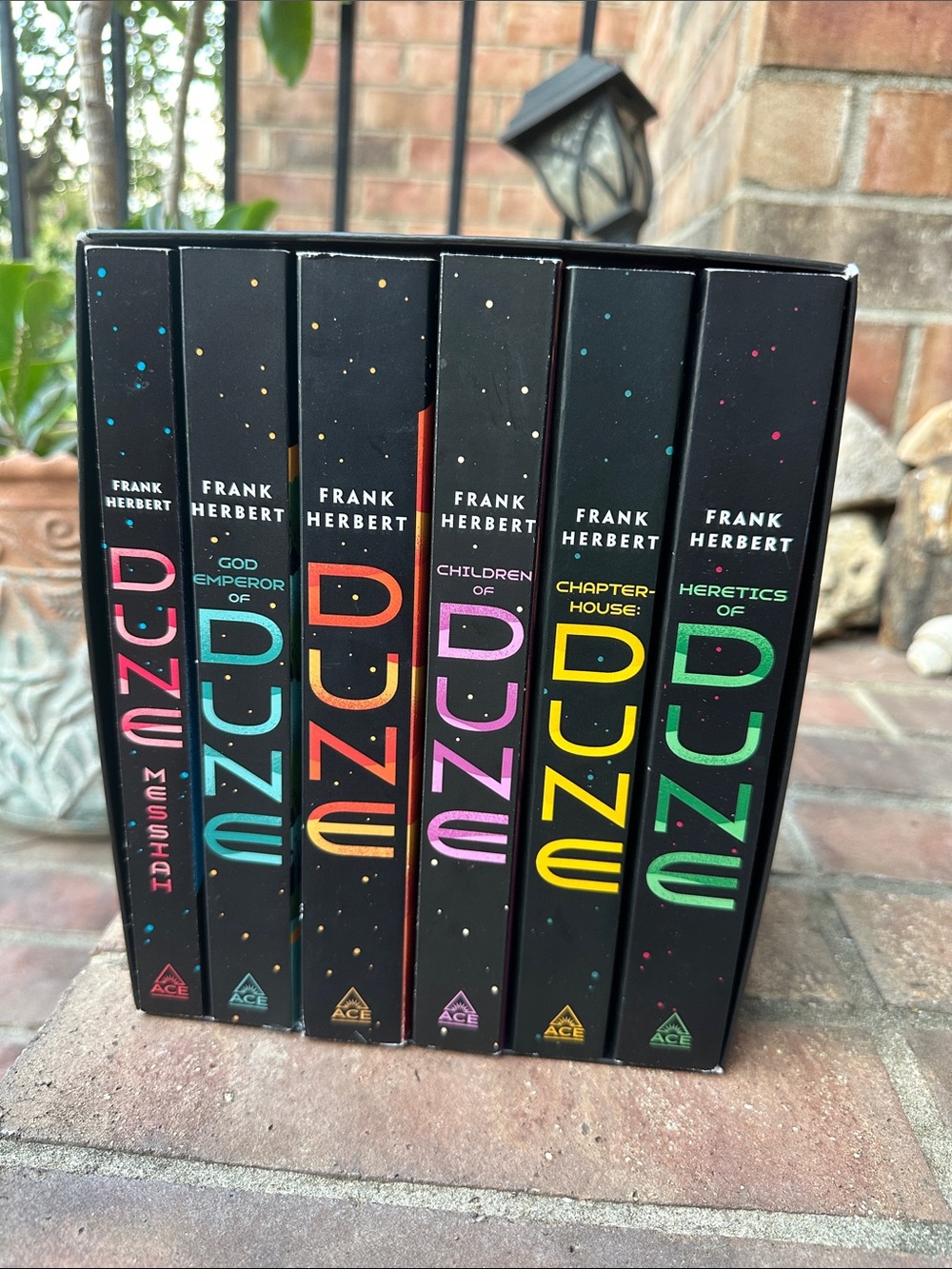 Boxed Paperback Set with Bold Pink and Black Geometric Design